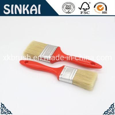 Plastic Handle with White Bristle Paint Brush for Ukrainian Market