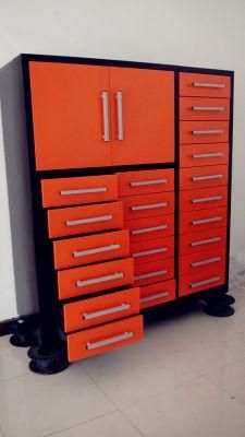 Medium Metal Tool with Steel Wheels and Drawers Cabinet
