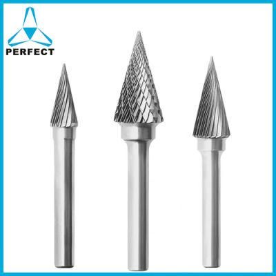 Pointed Cone Shape Double Single Cut Rotary Burrs