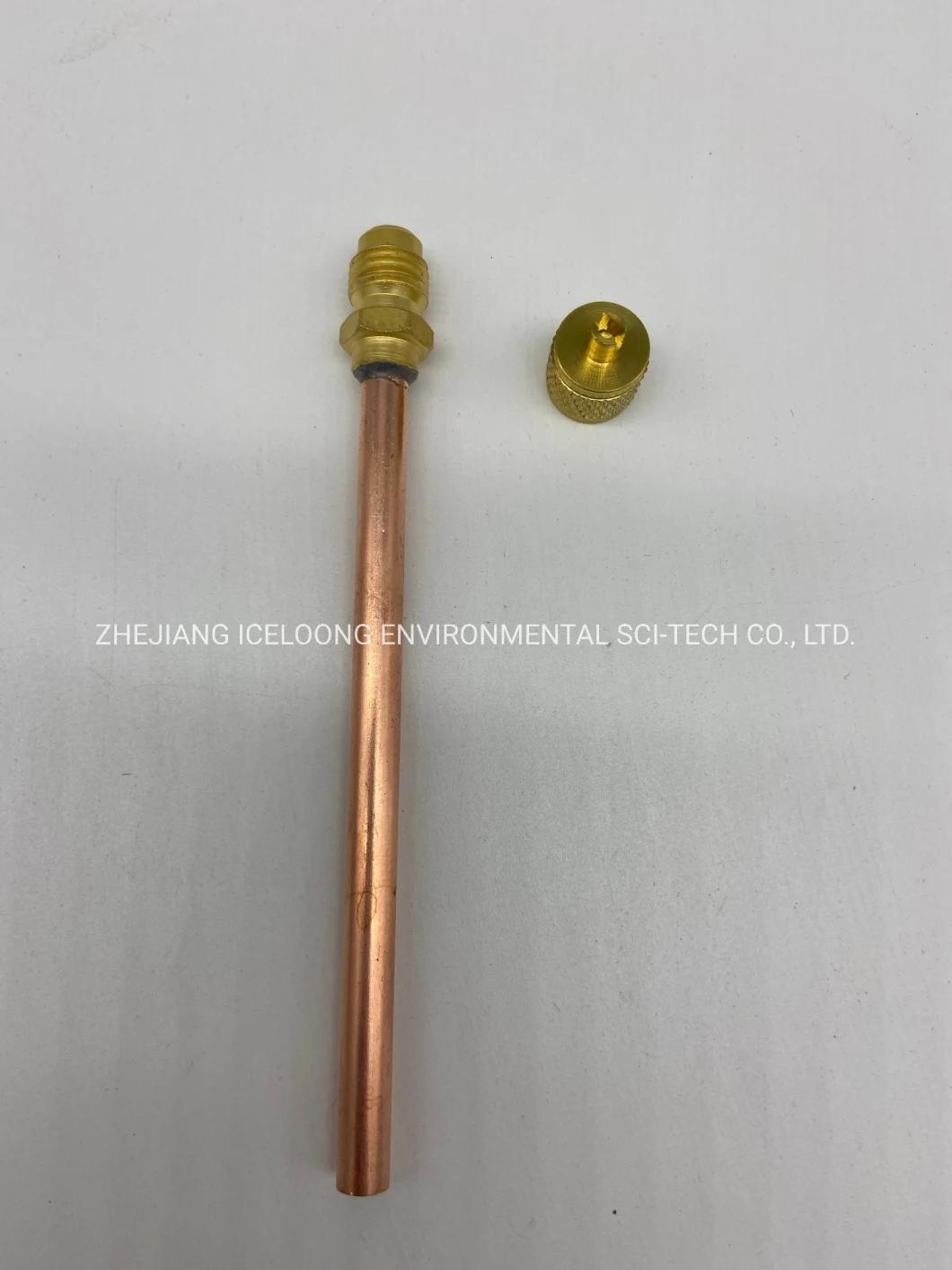 1/4 Copper Pin Valve Refrigeration Parts Charging Valve for Air Conditioner