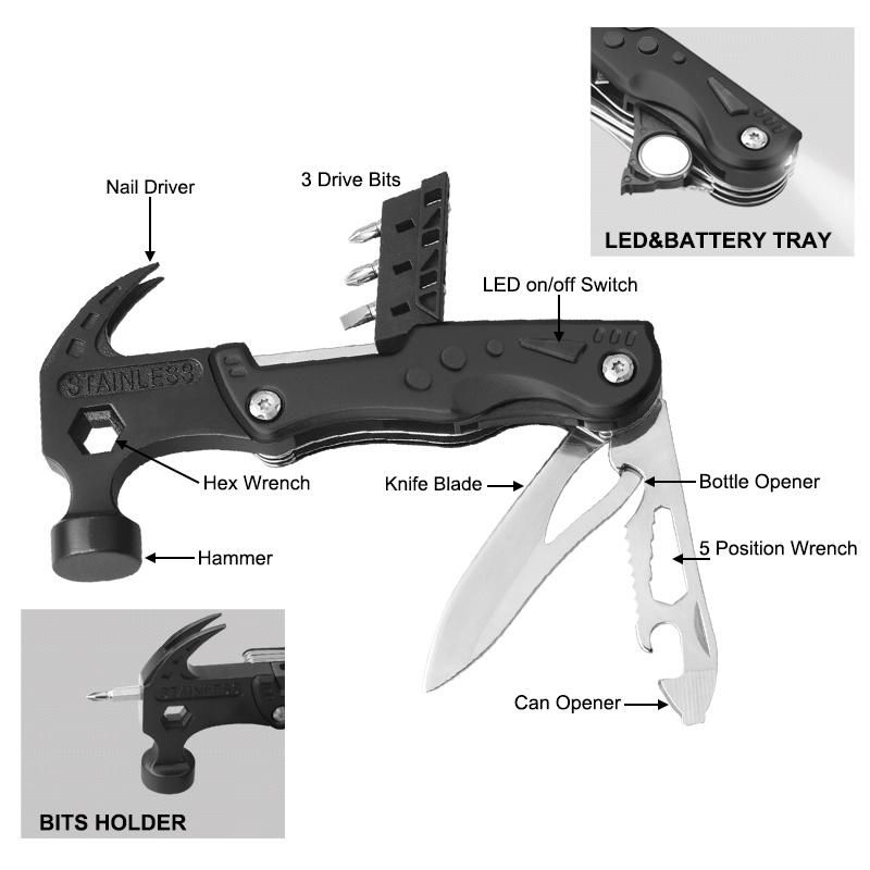 Multi Tool Multi Function Hammer & Wrench Tools (#8455AM)