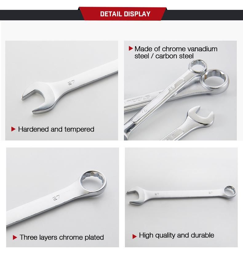 Combination Wrench Set with Tool Roll Packing Car Repairing Spanner Kit with Bag Packing