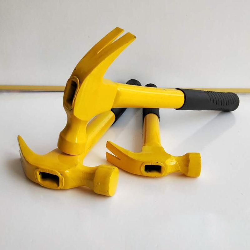Carbon Steel Pipe Handle Claw Hammer Non-Slip Plastic Coated Decorative Tool Hammer