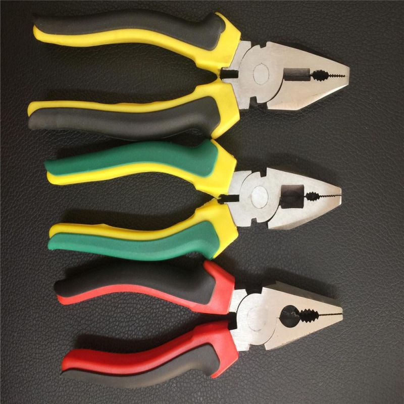 6"/7"/8" Carbon Steel Cutting Combination Plier with Double Color Handle