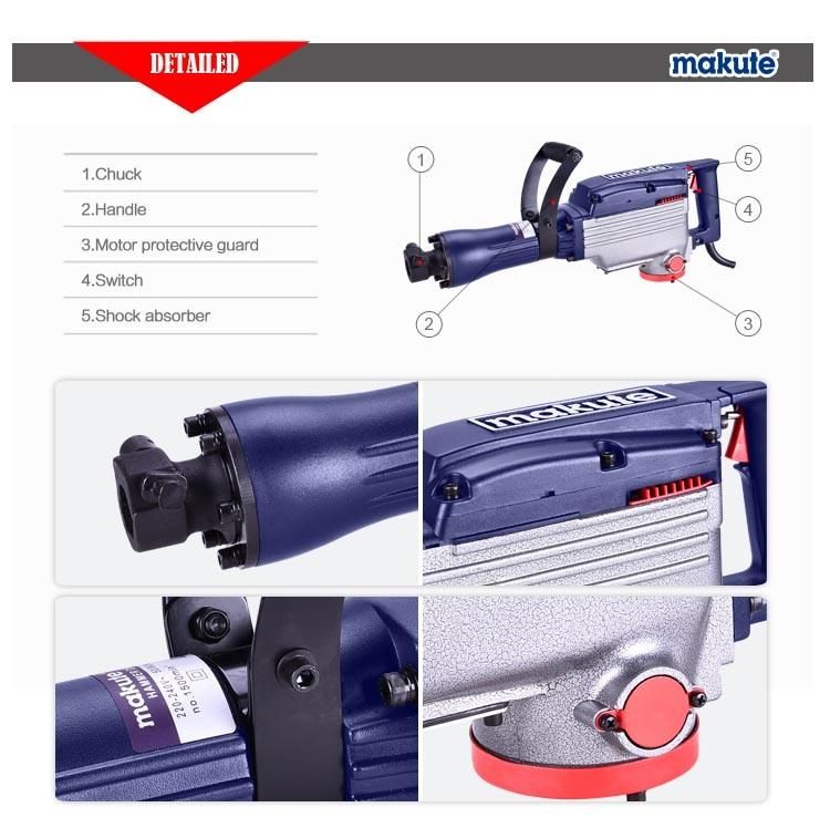 Makute Electric Haredware Breaker 2200W 65mm Jammer Demolition Hammer