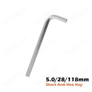 5.0/28/118mm Cr-V Short Arm Hex Key Wrench for Hand Tools Chromed