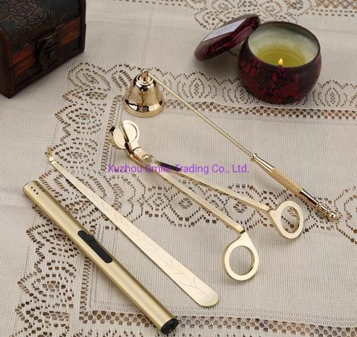 4PCS Tray Home Lovers Gift Snuffer Portable Stainless Steel Rustproof Accessories Care Modern Candle Tool Set Wick Trimmer