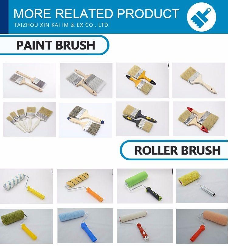 Paint Brush (Flat Brush with Black Bristle, Green Plastic Handle, Orange Edge)