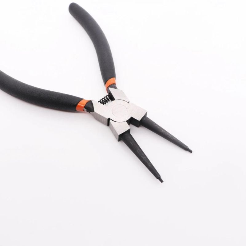 Professional Black PVC Handle Screw-Thread Steel Sharp-Nose Pliers