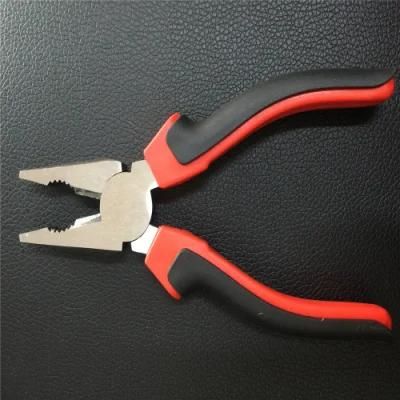 6&quot;/7&quot;/8&quot; Carbon Steel Cutting Combination Plier with Red&Black Double Color Handle