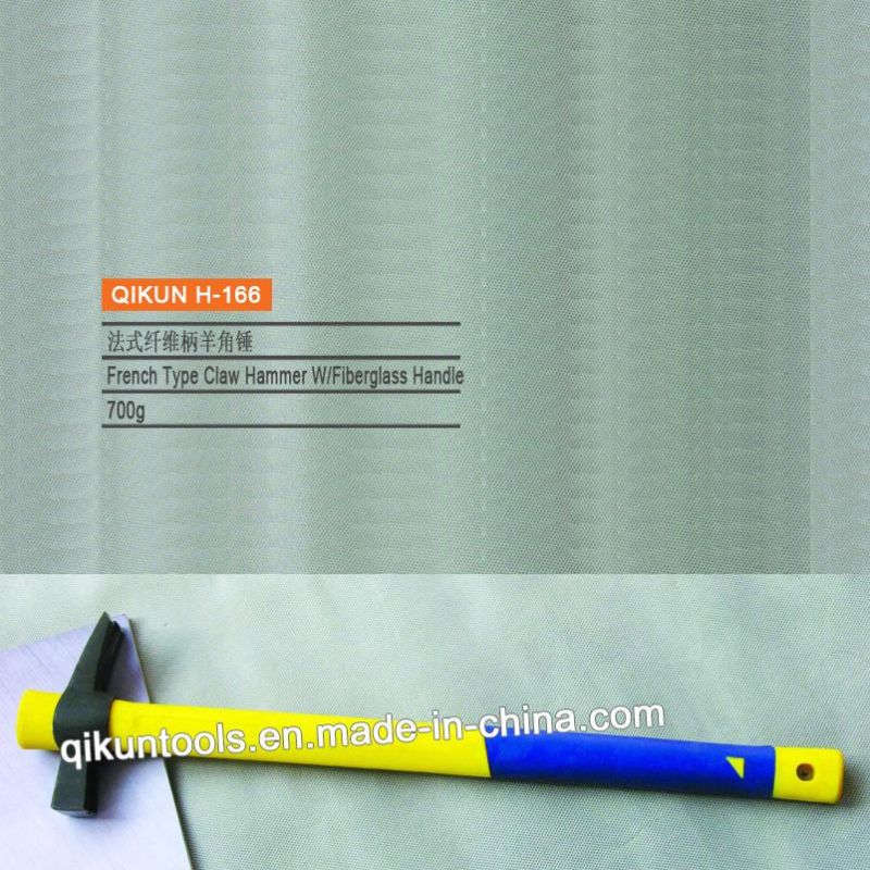 H-155 Construction Hardware Hand Tools British Type Claw Hammer with Rubber Coated Handle