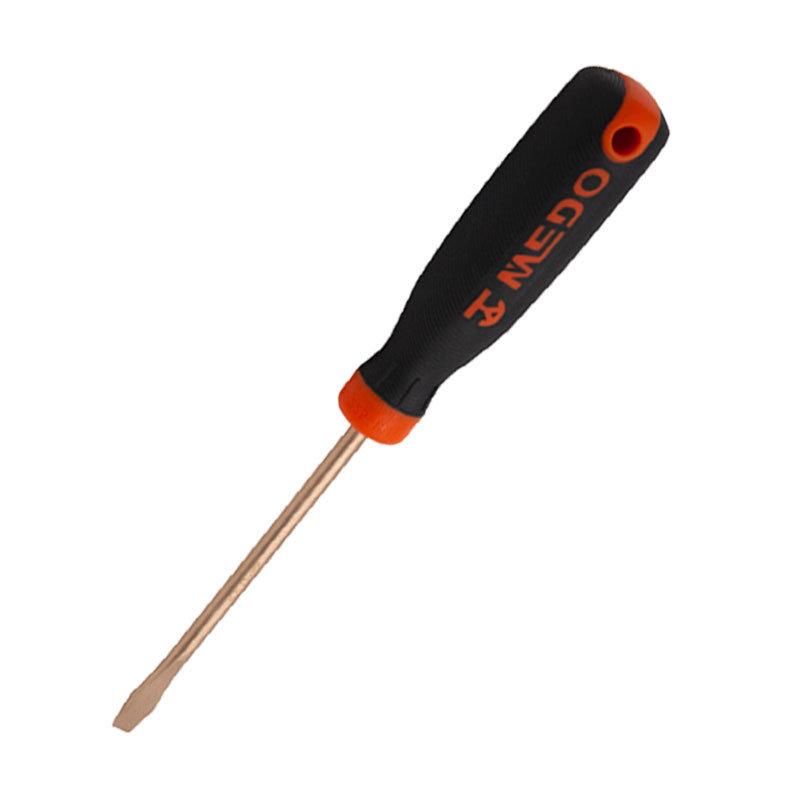 WEDO Beryllium Copper Slotted Screwdriver Non-Sparking Flat-Head Screwdriver Anti-Slip Handle