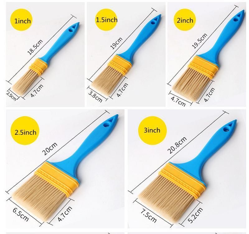 Customized Logo and Color Plastic Handle Soft Nylon Paint Brush