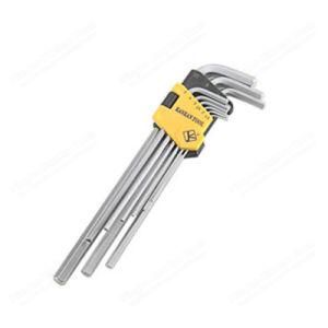 9PCS Extra Long Hex Key Set Wrench Chromed for Hand Tools