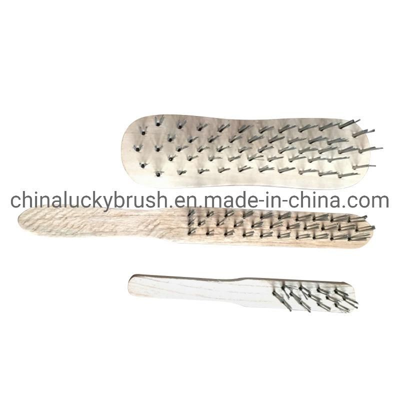 High Quality Wooden Base Steel Wire Polishing Brush (YY-231)