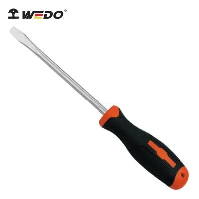 WEDO Stainless Slotted Screwdriver Double Color Anti-Slip Handle Flat Screwdriver