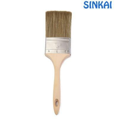 Pig Hair Paint Brush, Paint Brush Handle, Flat Brush with Natural Bristle