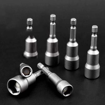 Wholesale Hotsale 8mm 10mm Hex Socket Screw Driver Setter Nut Silver Magnetic Bit Socket