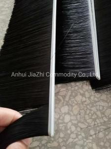 China Aluminum Alloy Base Black Straight Nylon Strip Brush for Elevator Safe Brush