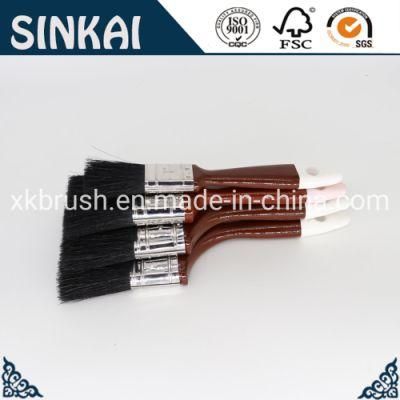 Plastic Handle Paint Brush with Black Bristle &amp; White Edge