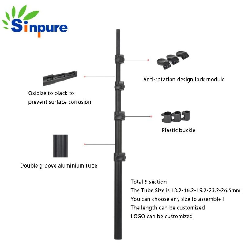 Customized Size Light Weight Aluminum Telescopic Pole with Flip Lock