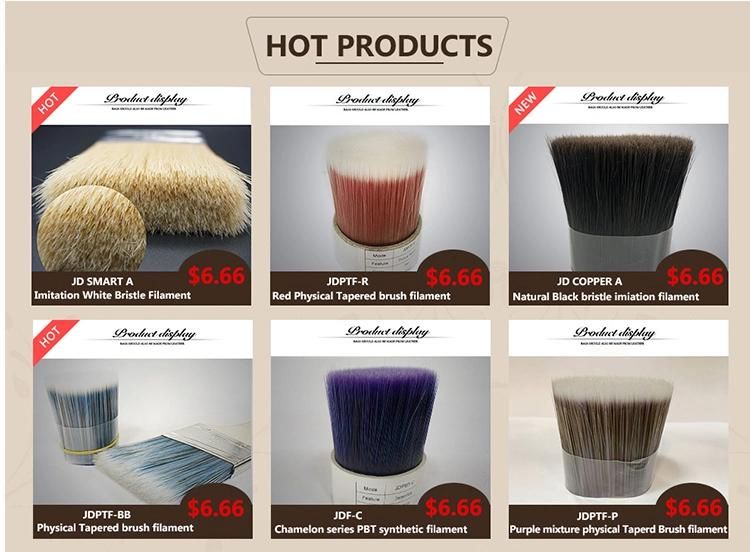 Plastic Bristles Solid White+Red Physical Tapered Synthetic Brush Filament