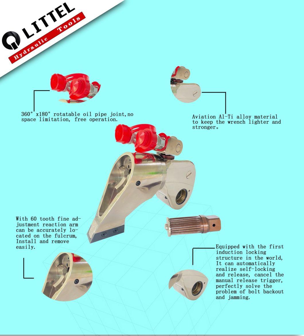 20mxtl 700 Bar Square Drive Hydraulic Torque Wrenches with 360 Degree Reaction Arm and 140000nm Torque Value