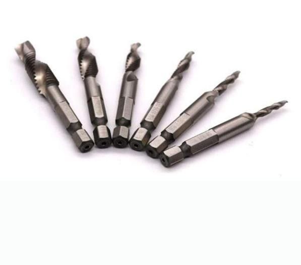 6PCS Drill Tap Combination Bit Set with 1/4" Hex Shank