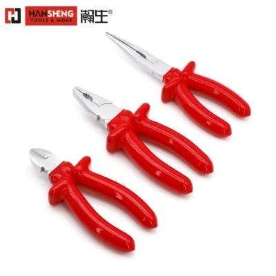 6&quot;, 7&quot;, 1000V Pliers, Hand Tools, Hardware Tools, Made of Carbon Steel or Cr-V, Dipped Handle, Pearl-Nickel Plated, Combination Pliers, Long Nose Pliers