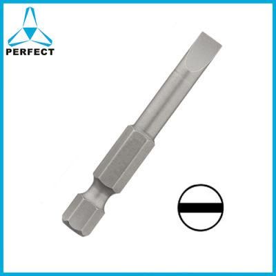 1/4 Inch 6150 Steel Hex Shank Slotted Power Screwdriver Bit