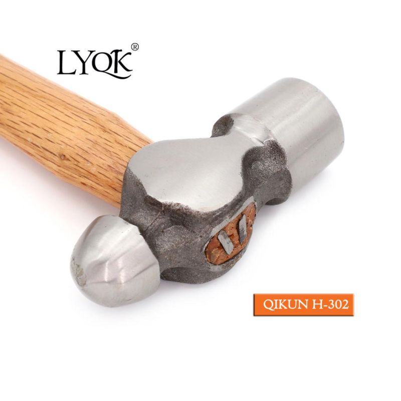 H-301 Construction Hardware Hand Tools Hard Wood Handle Ball Pein Hammer