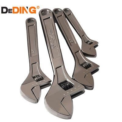 Customized Logo Black Nickle Plated Durable Steel Adjustable Wrench