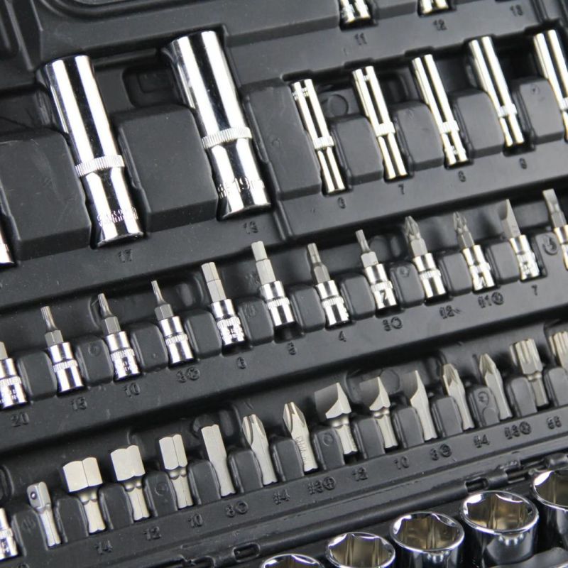 94PCS Cr-V Hand Tool Rubber Material Socket Set Ratchet Wrench