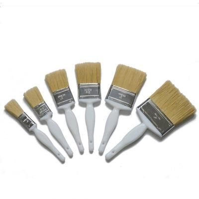 Professional White Bristle Blend Color Plastic Handle Flat Brush (GMPB015)