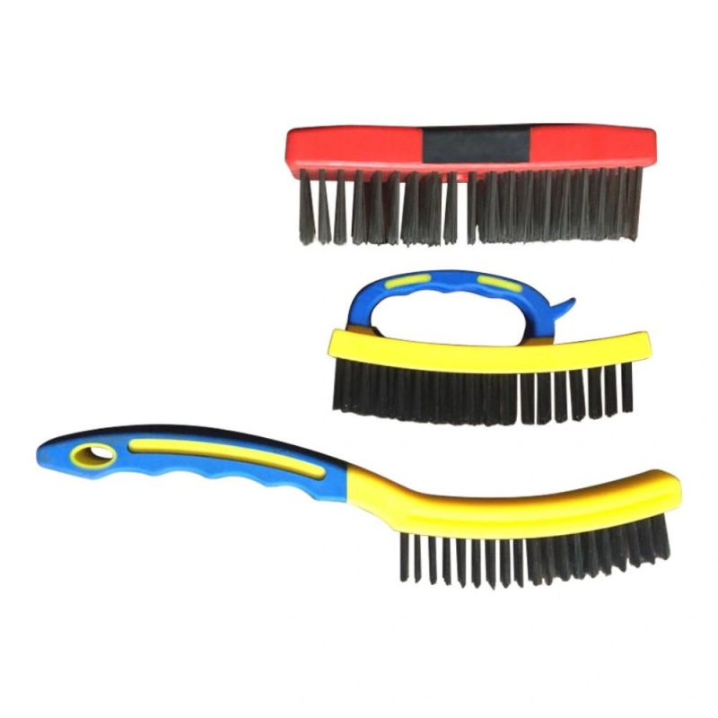 11 Inch Two Colour Plastic Handle Steel Wire Brush (YY-538)