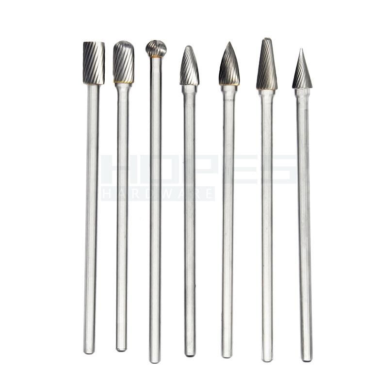 Extra Length 100mm 150mm 200mm Solid Carbide File Rotary Burr with Single Cut Tooth 6mm Shank Grinding Bits