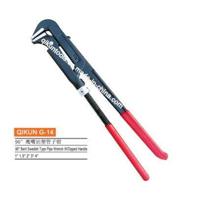 G-14 Construction Hardware Hand Tools Rubber Dipped 90 Bent Swedish Type Pipe Wrench