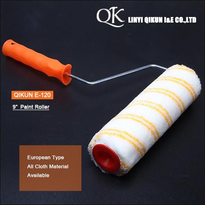 E-120 Hardware Decorate Paint Hand Tools Acrylic Polyester Mixed Yellow Double Strips 9" Paint Roller