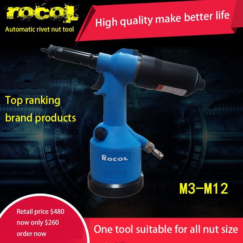 Pneumatic Hand Blind Rivet Nut Tool Gun for M3 to M12