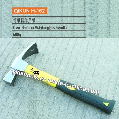 H-152 Construction Hardware Hand Tools Black Head Claw Hammer with Fiberglass Handle