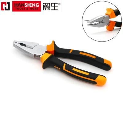 6&quot;, 7&quot;, 8&quot;, Professional Combination Pliers, Made of Carbon Steel, CRV, PVC Handles, German Type, Cr-V, German Type, 160-200mm