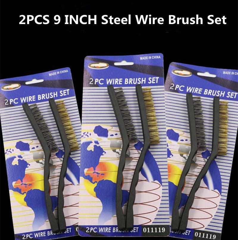 Multifunctional Household Cleaning Brush Combination Set Plastic Handle Steel Wire Polishing Brush Set
