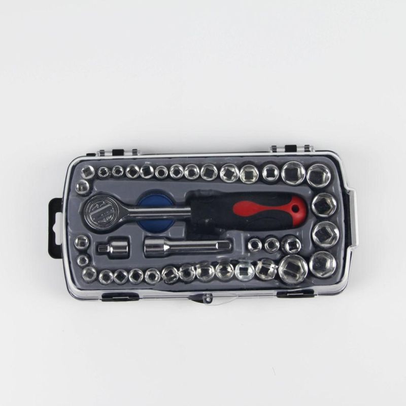 38PCS Hand Tool Adjustable Ratchet Socket Set Wrench
