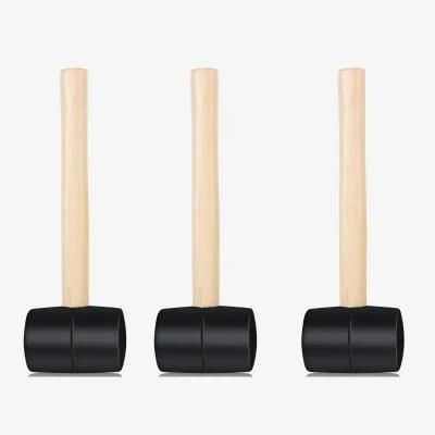 400g Black Round Wooden Handle Rubber