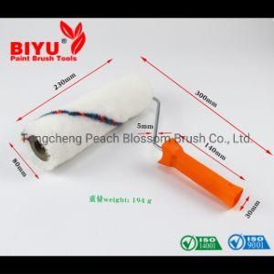 White Polyester Paint Roller Fabric Brushes Rubber Plastic Handle