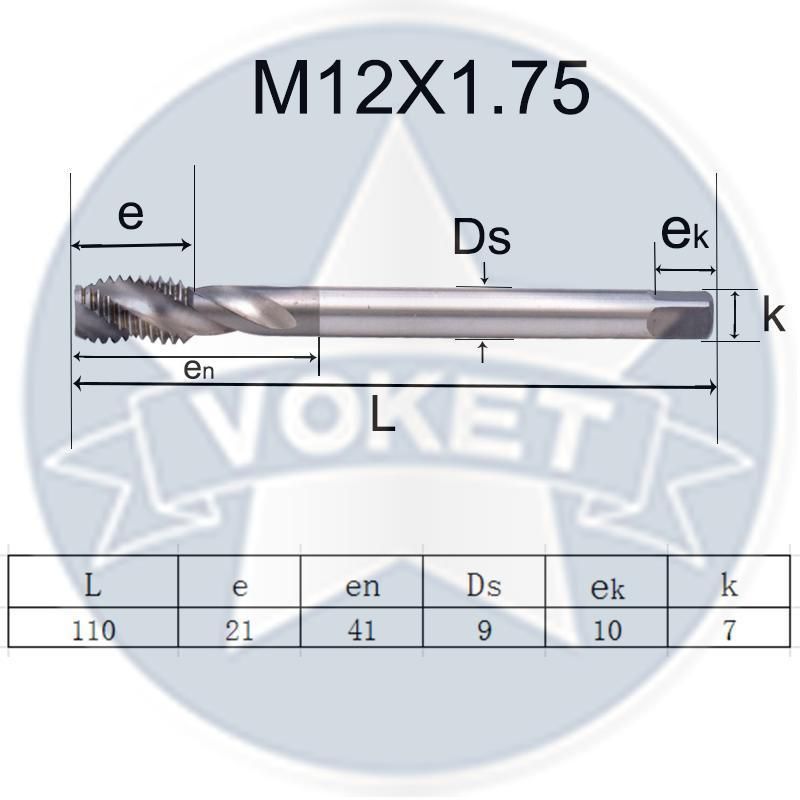 HSS DIN371 Spiral Fluted Taps M2 M2.5 M3 M4 M5 M6 M8 M10 M12 Machine Screw Thread Tap