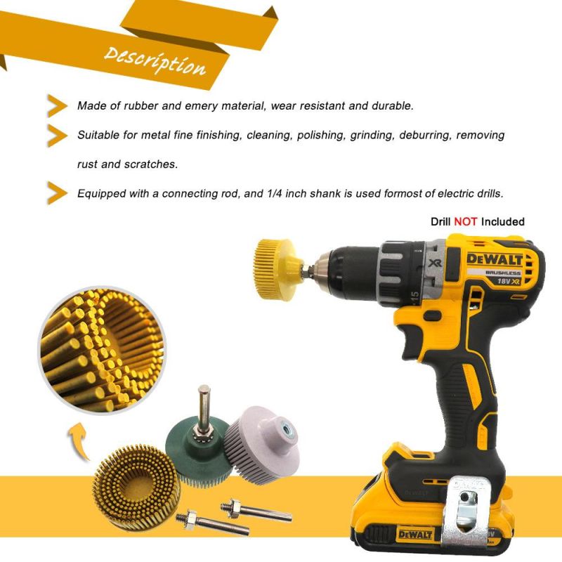 2 Inch 50mm Small Cyclone Needle Brush Polishing Wheel Polishing Disc Electric Drill Brush Automobile Cleaning and Beauty