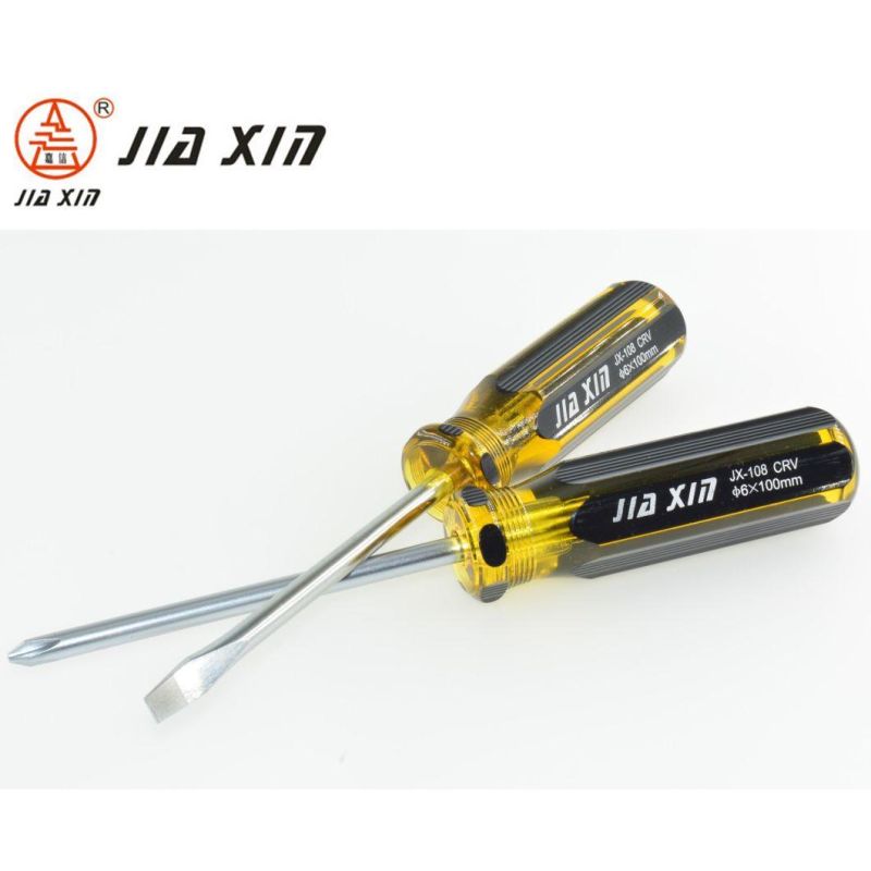 Hand Tools 3*75mm-100mm Transparent Handle Flat/Straight/Slotted Head Screwdriver