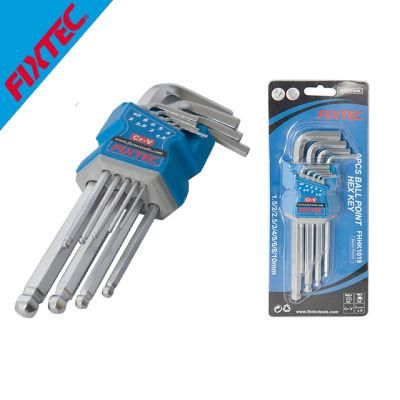 Fixtec 9PCS Cr-V Middle Length Ball Point Hex Key with Matt Finish