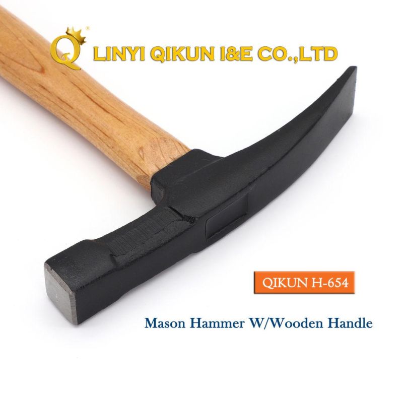 H-653 Construction Hardware Hand Tools Mason Hammer with Wooden Handle